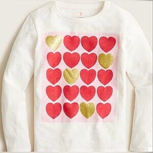 J. Crew Glitter Heart Tee Shirt